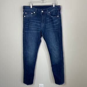 True Religion Men's Geno Relaxed Slim Blue Denim Jeans 36